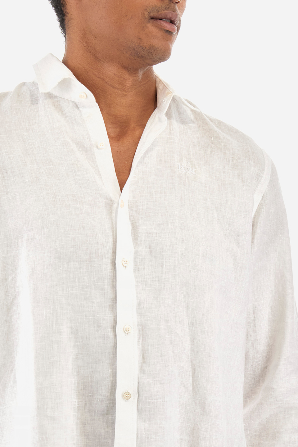 Camisa de lino de corte recto - Russel | La Martina - Official Online Shop