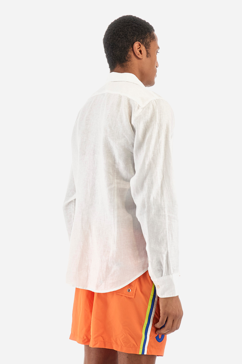 Camisa de lino de corte recto - Russel | La Martina - Official Online Shop