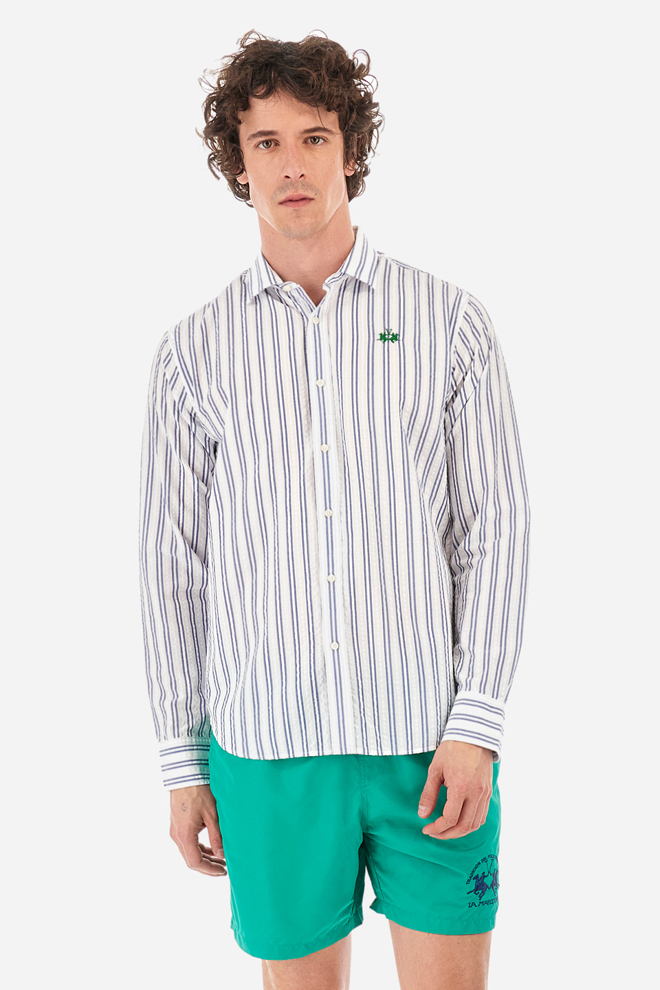 Camisa de algodón con estampado de rayas- Innocent | La Martina - Official Online Shop