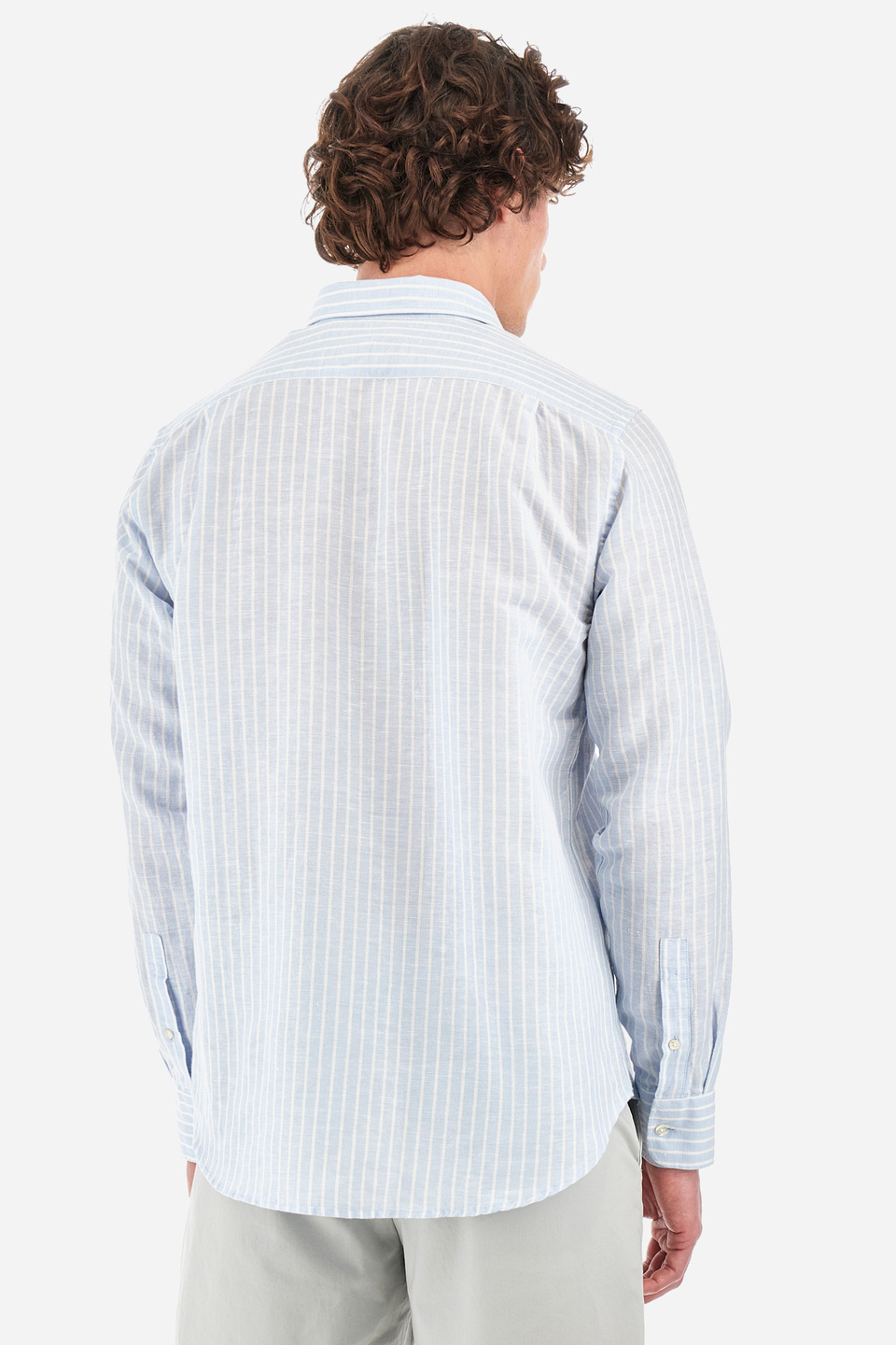 Shirt with a striped print in cotton and linen - Innocent | La Martina - Official Online Shop