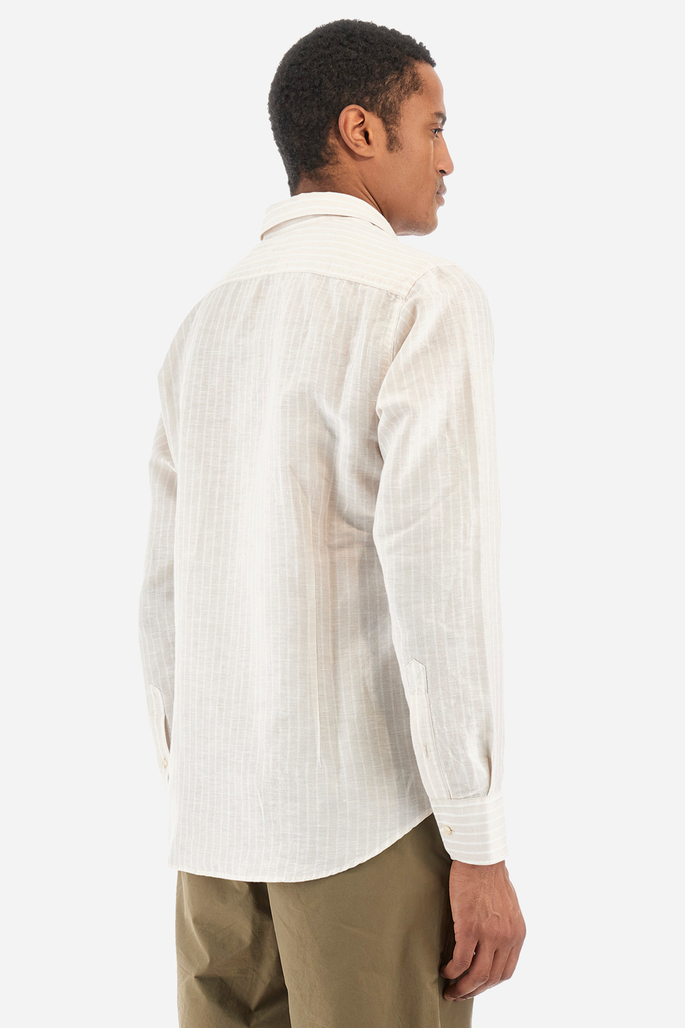 Striped patterned shirt in cotton and linen - Innocent | La Martina - Official Online Shop