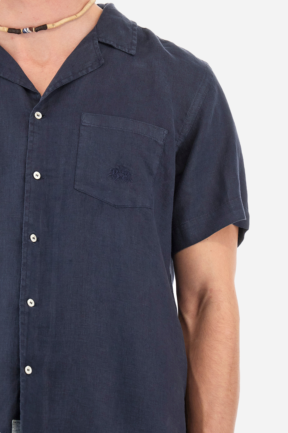 Short-sleeved linen shirt - Varoun | La Martina - Official Online Shop