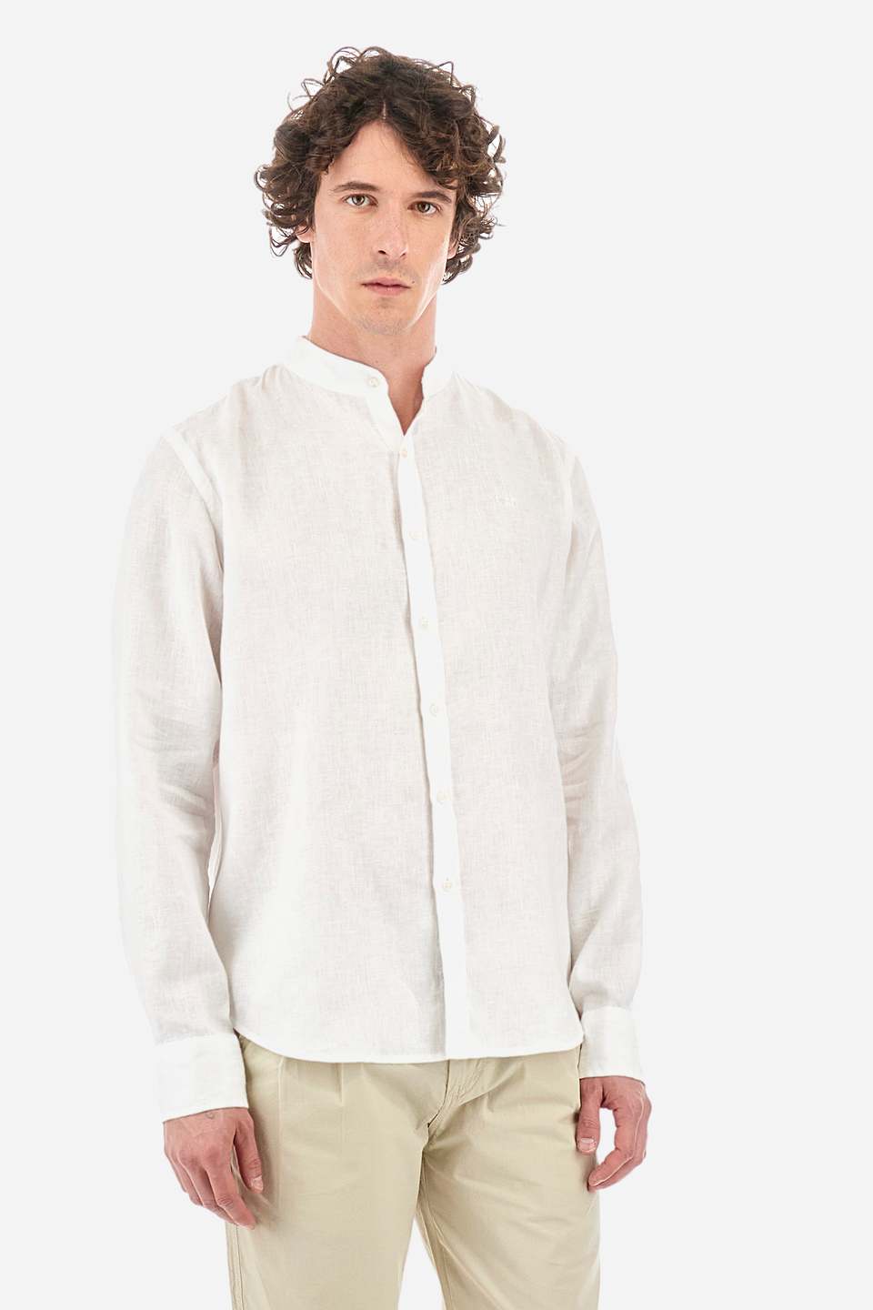 Camicia regular fit in lino - Yasr | La Martina - Official Online Shop