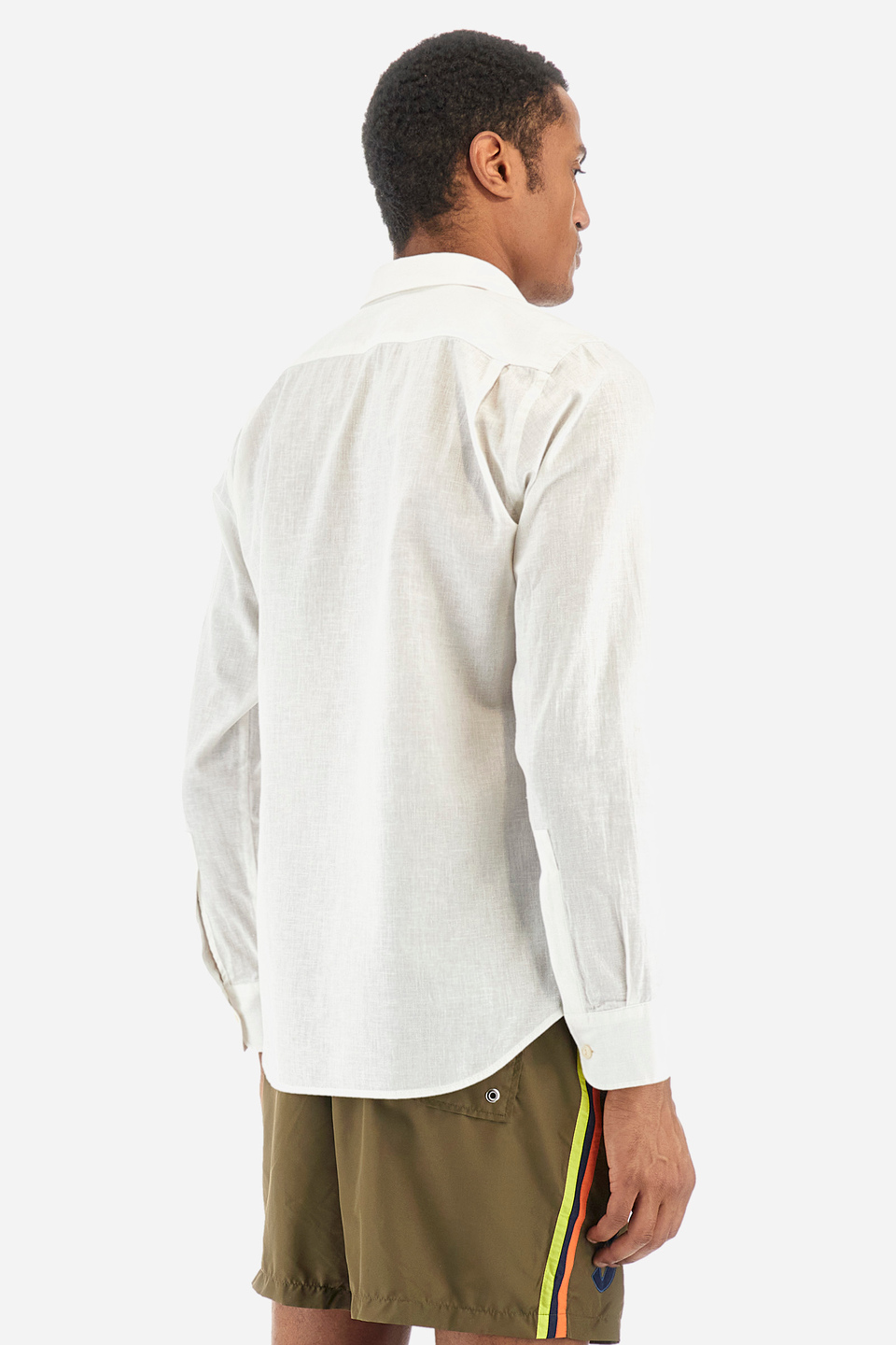 Camisa en algodón y lino de corte recto - Rodolfo | La Martina - Official Online Shop