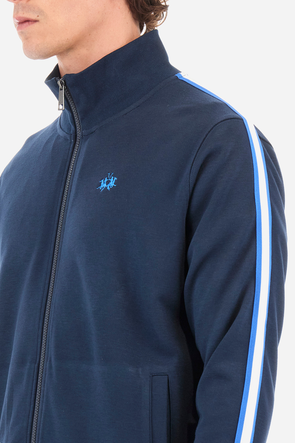 Regular-fit sweatshirt in synthetic fabric - Yuan | La Martina - Official Online Shop
