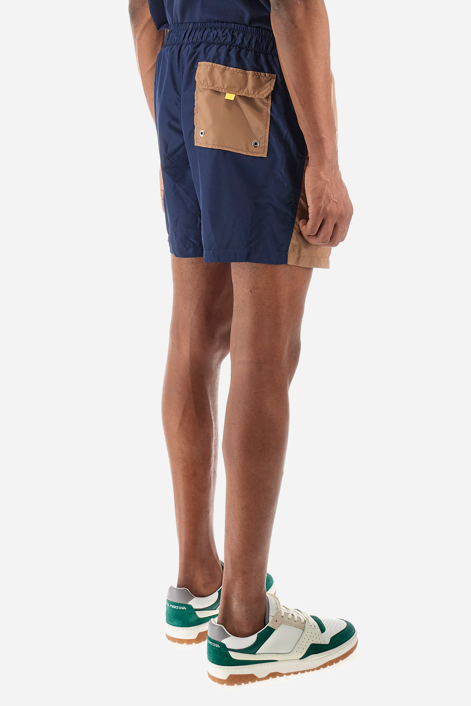 Regular-fit swimming shorts in synthetic fabric - Yvor | La Martina - Official Online Shop