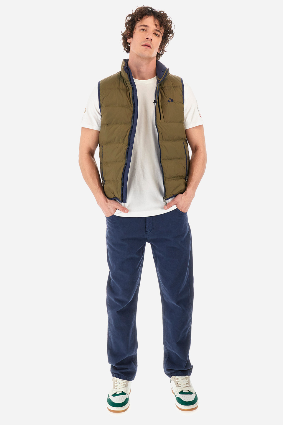 Regular-fit gilet in synthetic fabric - Yusri | La Martina - Official Online Shop
