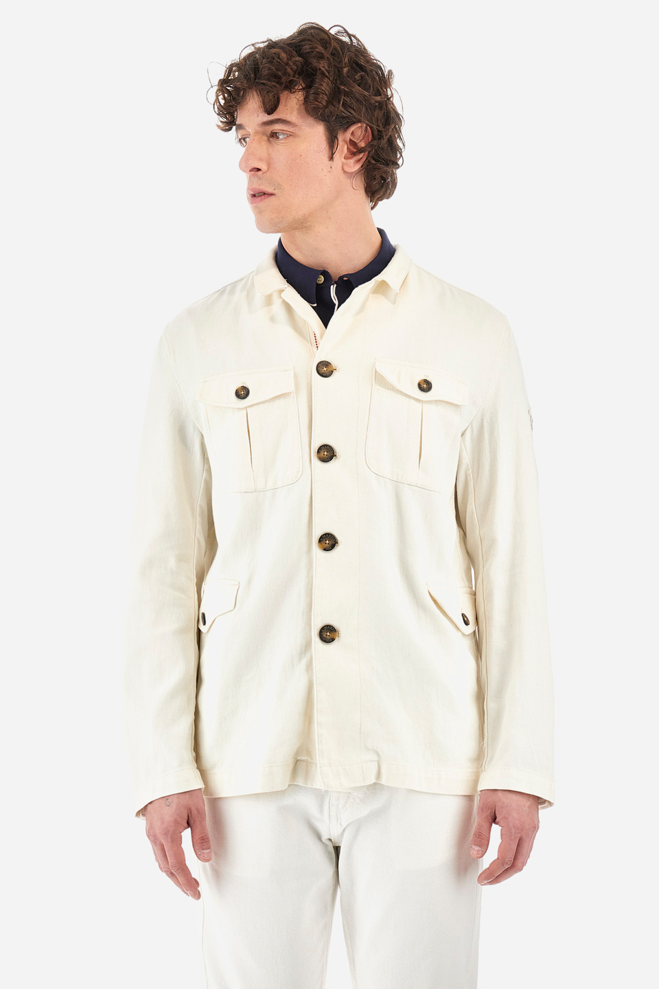 Regular-fit jacket in cotton and linen - Yuthakon | La Martina - Official Online Shop