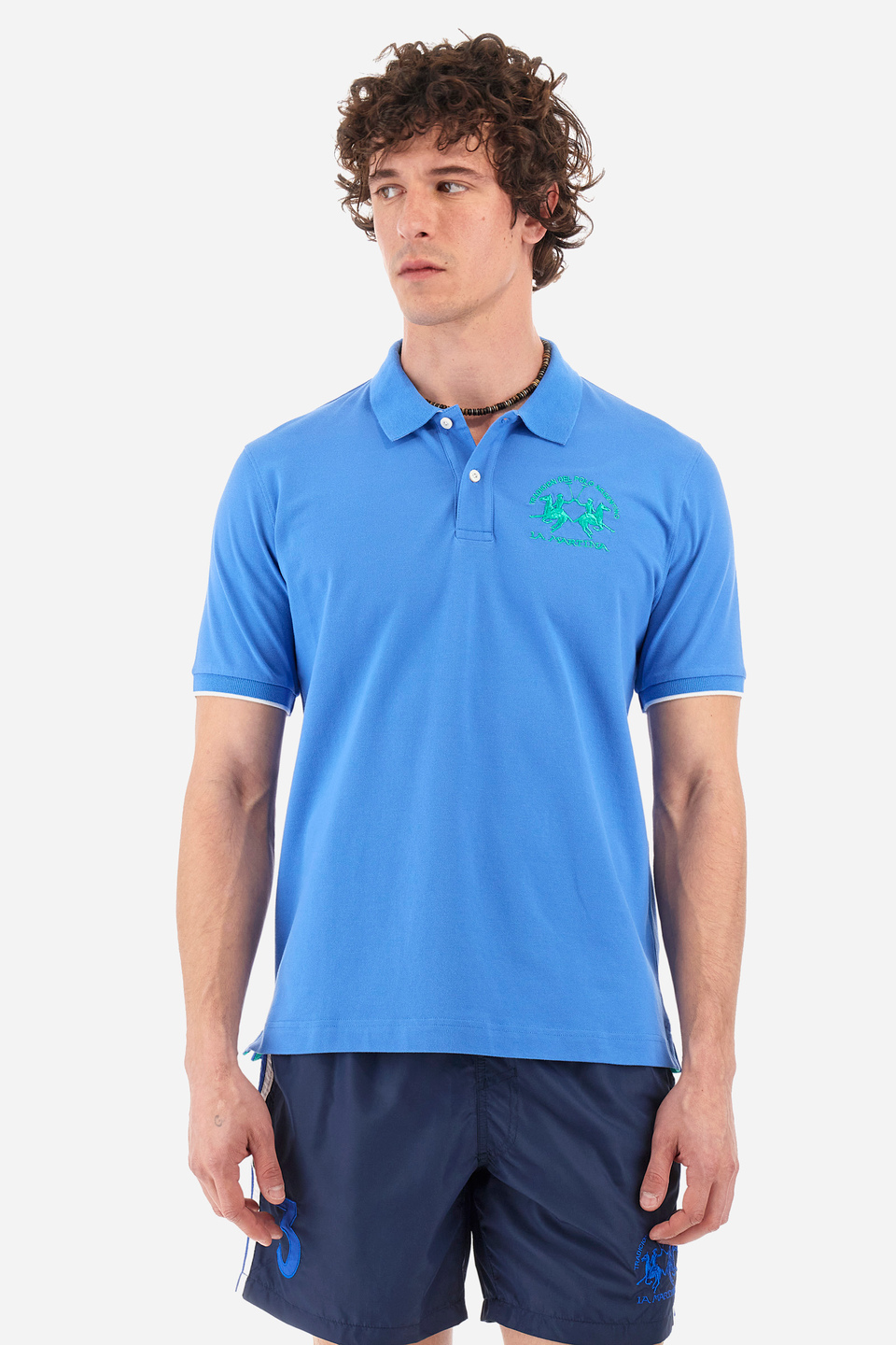 Men’s regular fit stretch cotton polo shirt - Miguel | La Martina - Official Online Shop