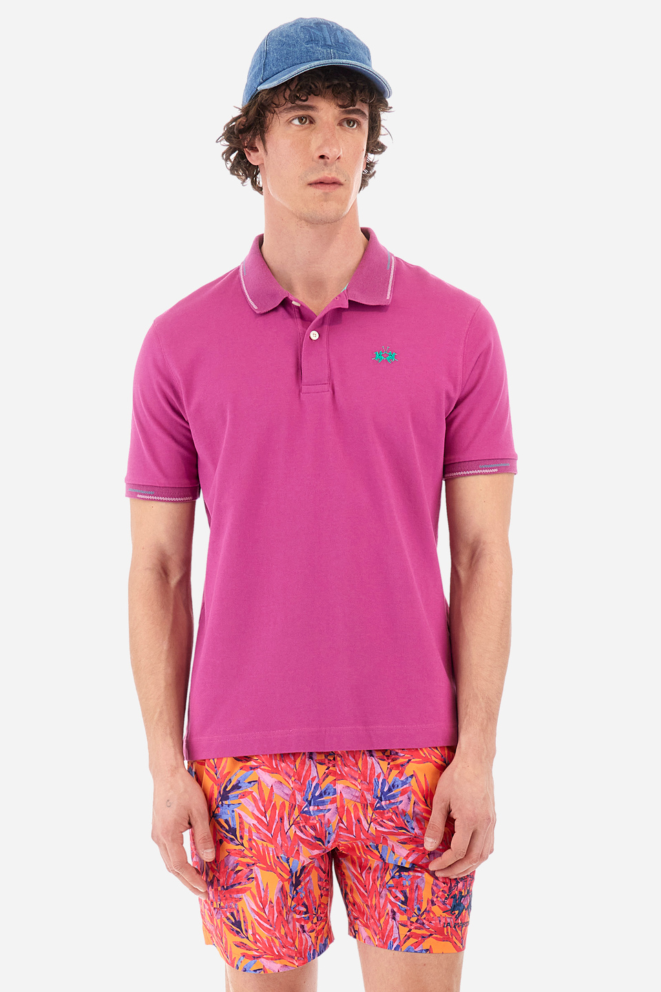 Regular-fit polo shirt in elasticated cotton - Valene | La Martina - Official Online Shop