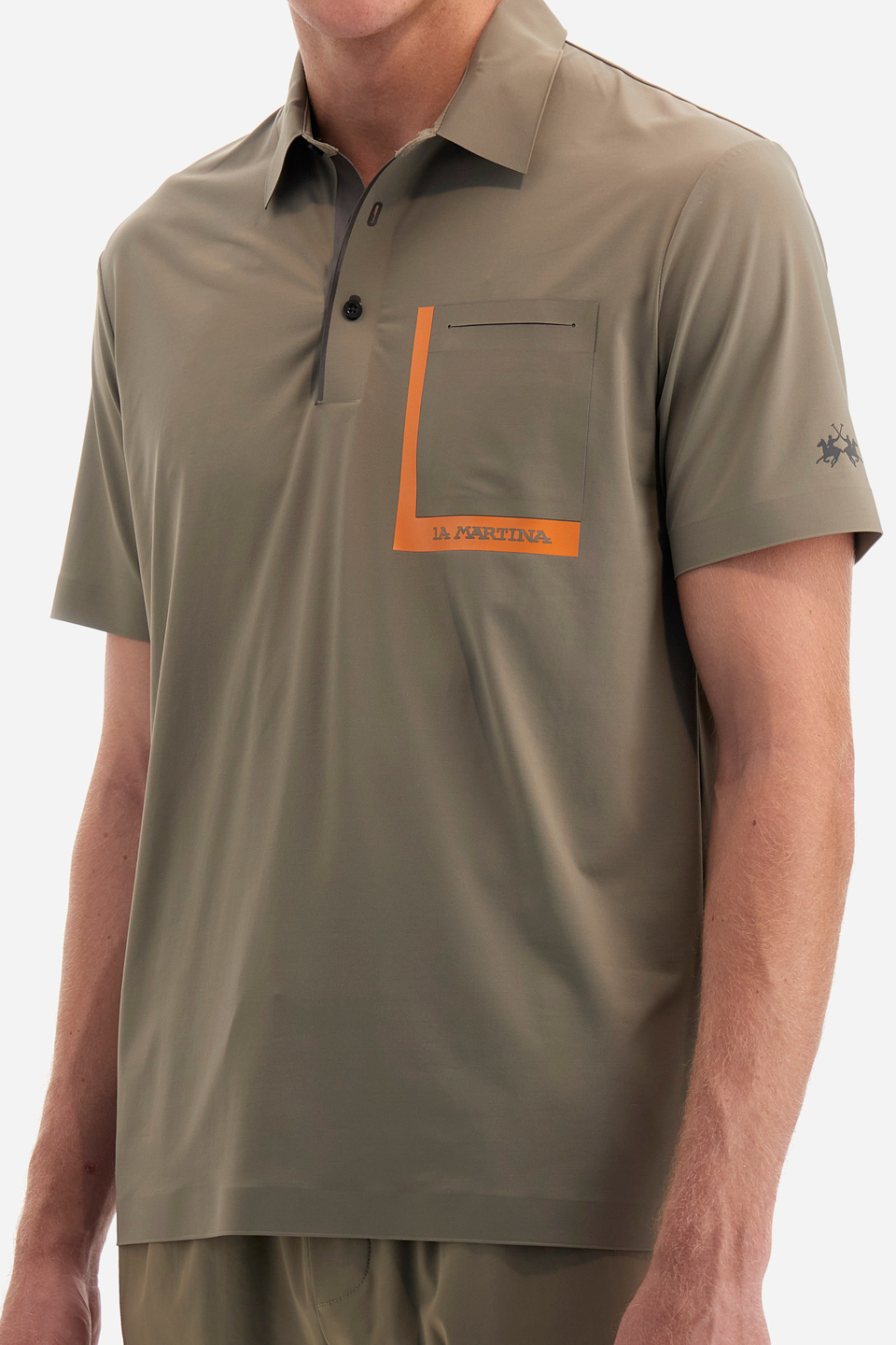 Regular-fit polo shirt in synthetic fabric - Yorik | La Martina - Official Online Shop