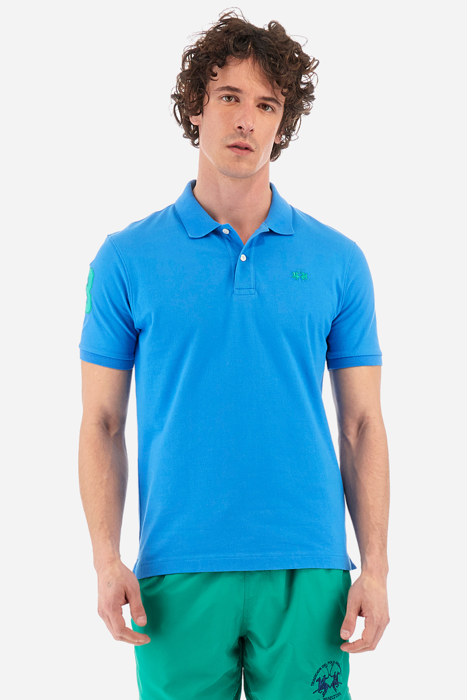 Regular-fit polo shirt in elasticated cotton - Ray | La Martina - Official Online Shop