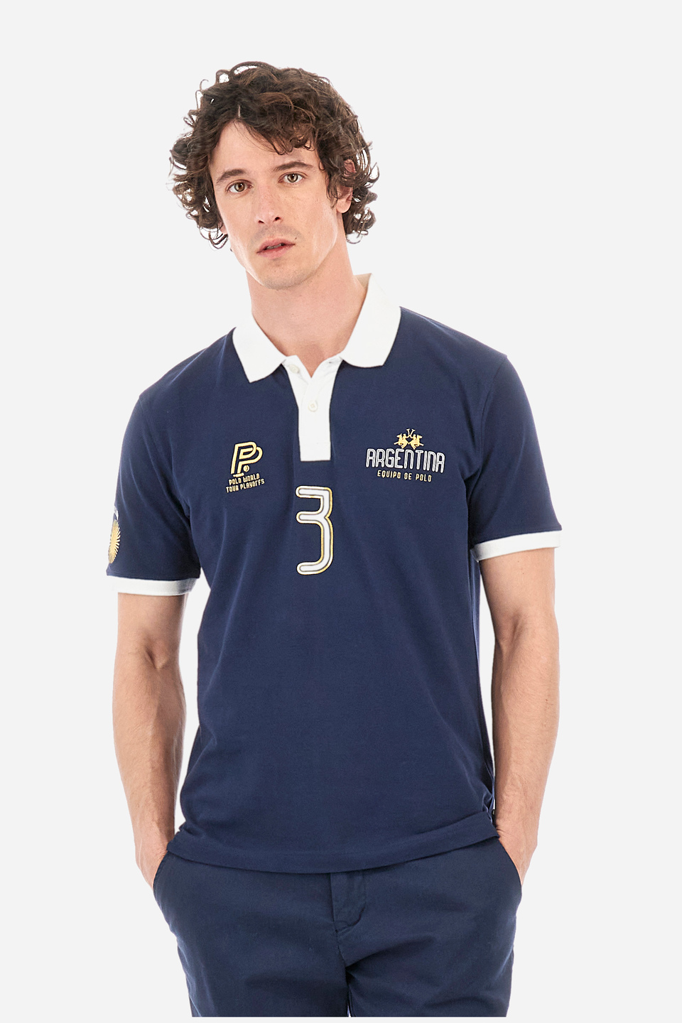 Regular-fit polo shirt in elasticated cotton - Ydan | La Martina - Official Online Shop