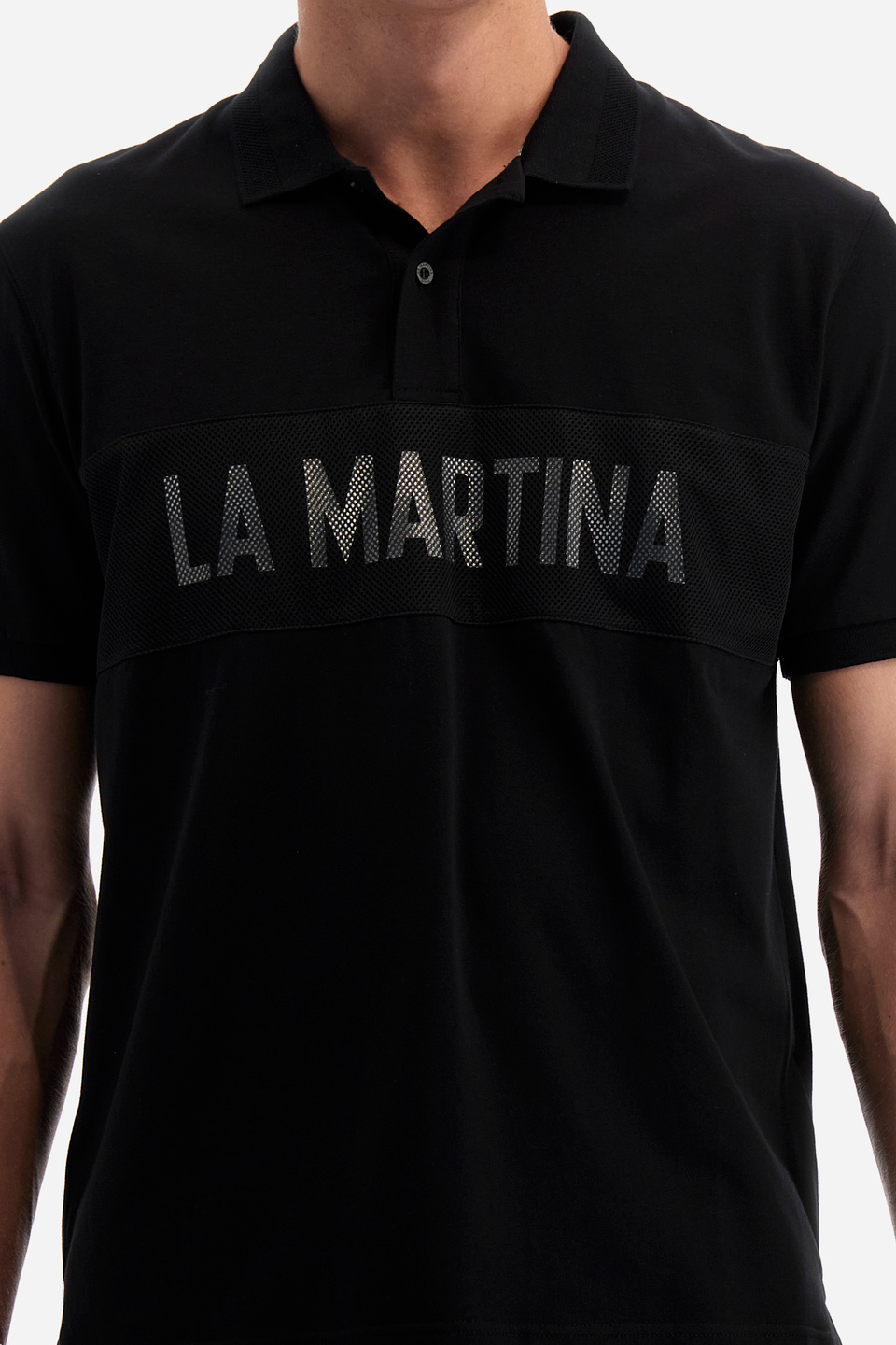Regular-fit polo shirt in elasticated cotton - Yodrak | La Martina - Official Online Shop