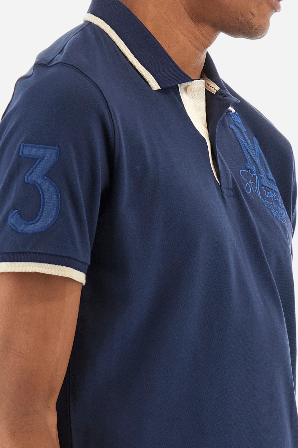 Regular-fit polo shirt in elasticated cotton - Yoseff | La Martina - Official Online Shop