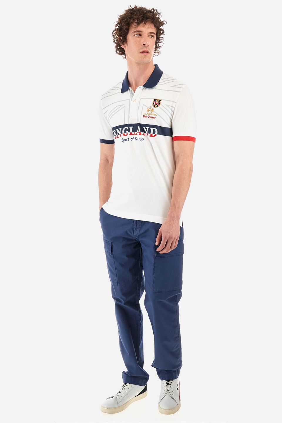 Regular-fit polo shirt in elasticated cotton - Yuria | La Martina - Official Online Shop