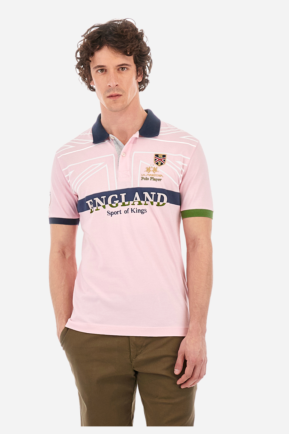 Regular-fit polo shirt in elasticated cotton - Yuria | La Martina - Official Online Shop