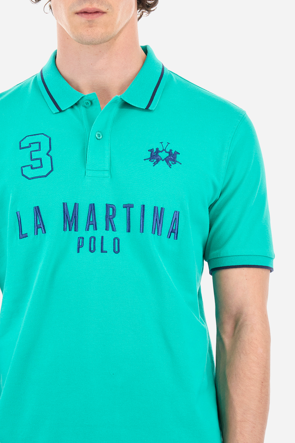Regular-fit polo shirt in elasticated cotton - Yeshayahu | La Martina - Official Online Shop