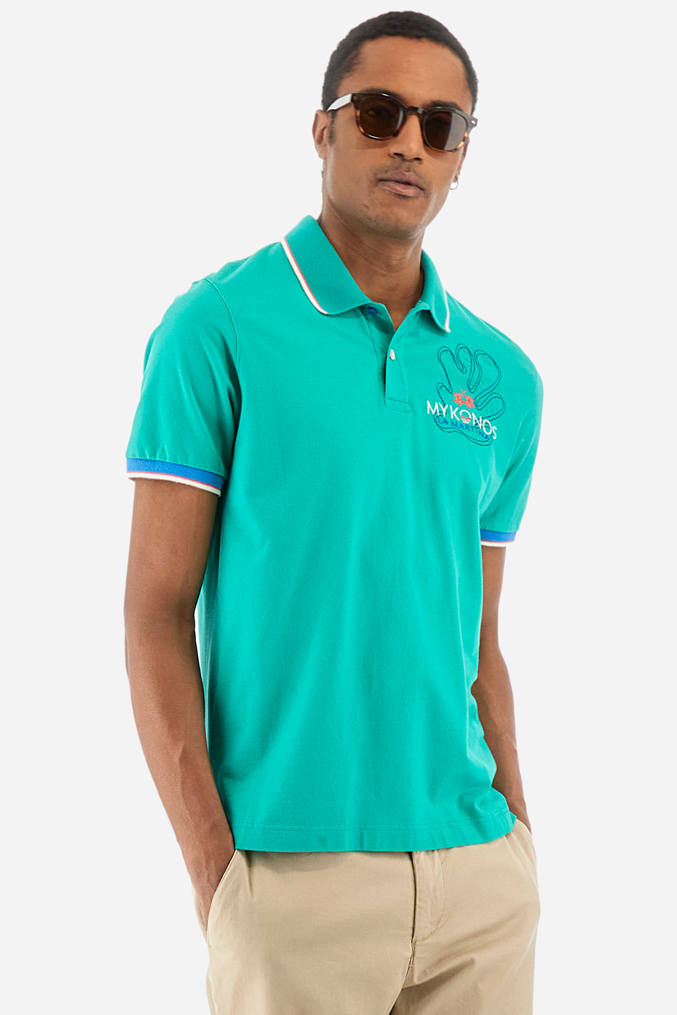 Regular-fit polo shirt in elasticated cotton - Yorath | La Martina - Official Online Shop