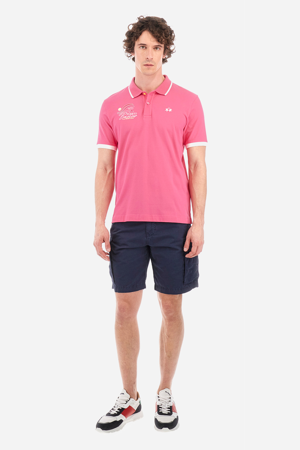 Regular-fit polo shirt in elasticated cotton - Yarden | La Martina - Official Online Shop