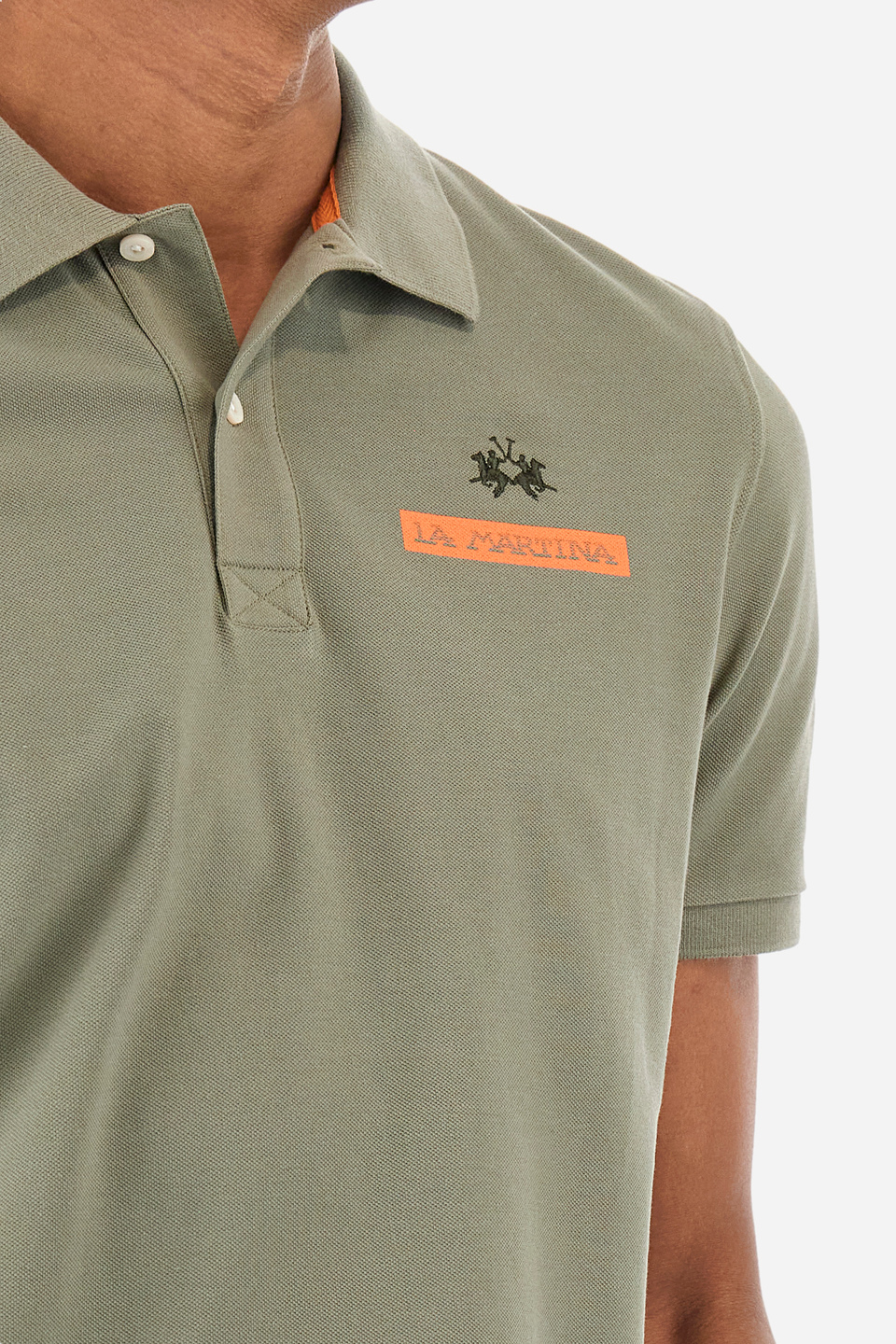 Regular-fit polo shirt in cotton - Yooku | La Martina - Official Online Shop