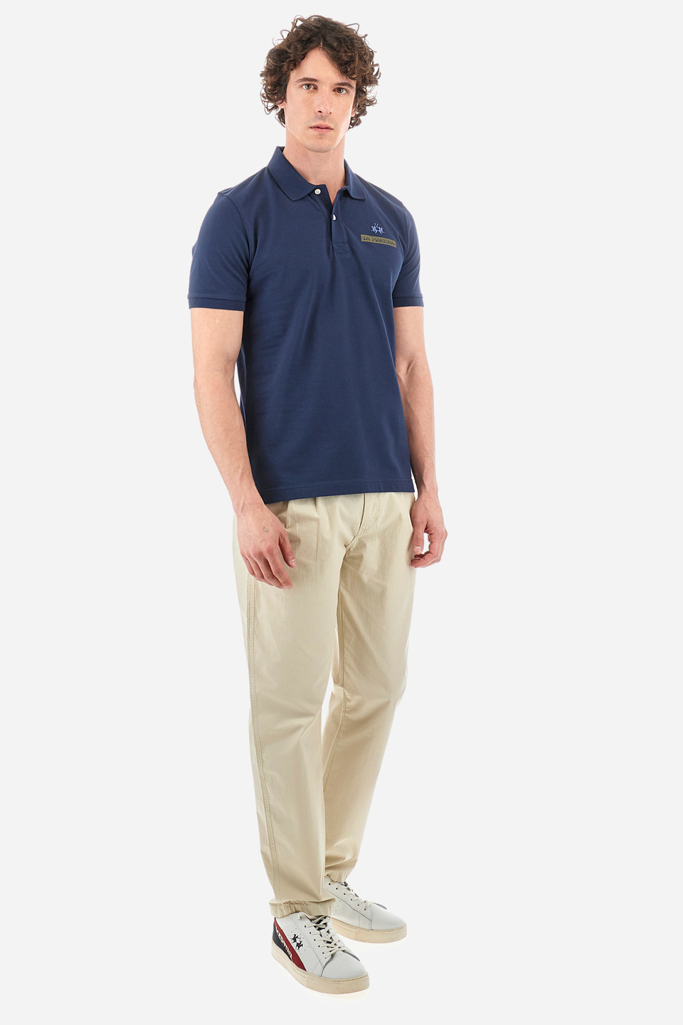 Regular-fit polo shirt in cotton - Yooku | La Martina - Official Online Shop