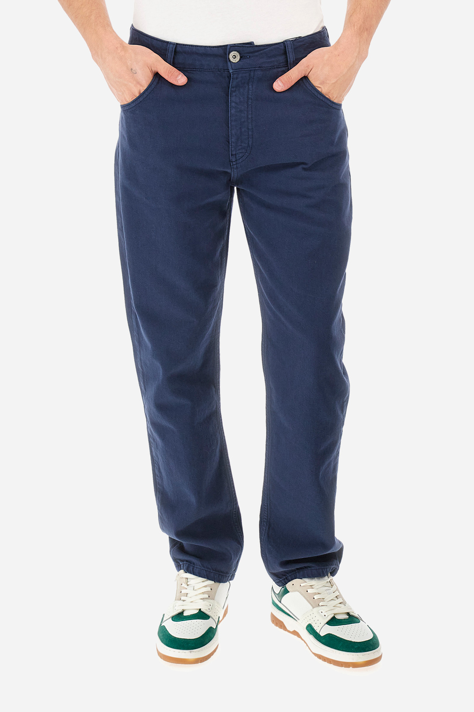 Pantalón de algodón de corte recto con 5 bolsillos - Yuszef | La Martina - Official Online Shop