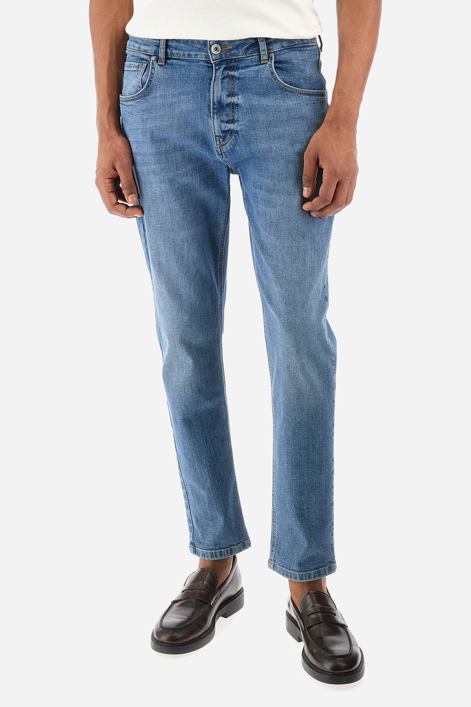Traditional Fit 5-Pocket Denim Jeans for Men
