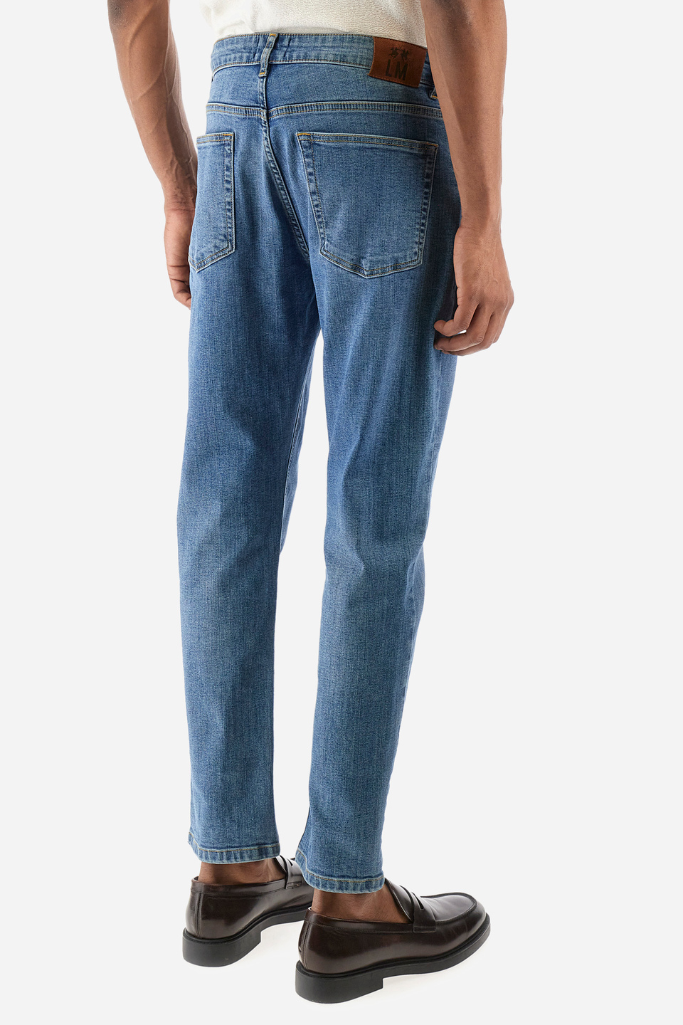 Jeans de 5 bolsillos de corte recto en algodón elastizado - Yonaguska | La Martina - Official Online Shop