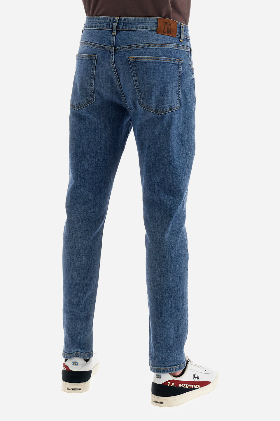 Jeans de 5 bolsillos de corte recto en algodón - Yosef | La Martina - Official Online Shop