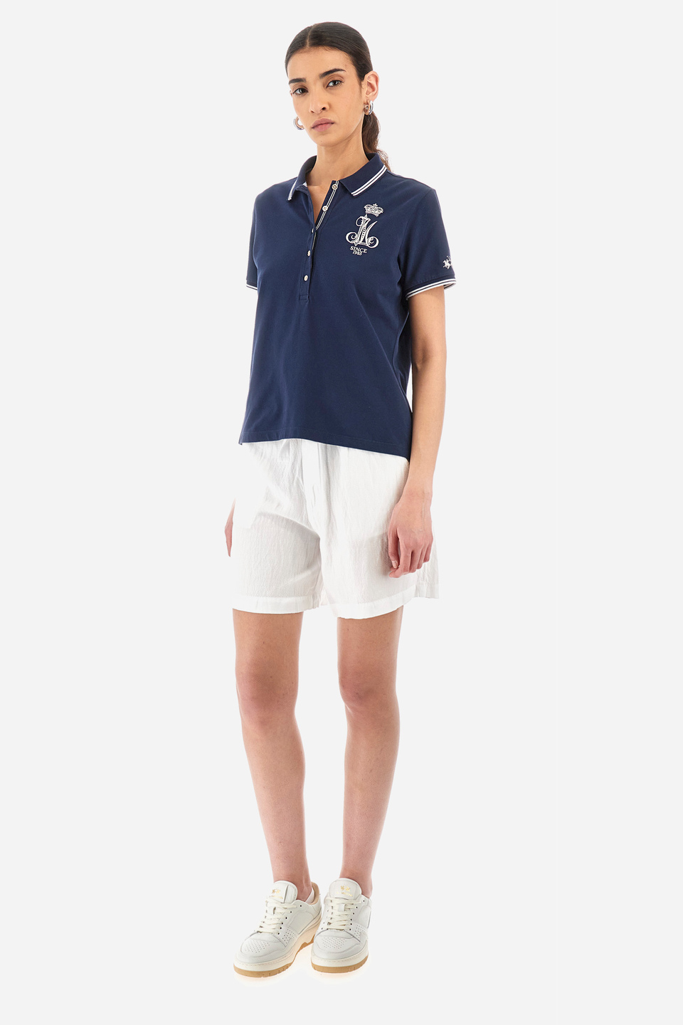 Regular-fit Bermuda shorts in a linen blend - Yasmean | La Martina - Official Online Shop