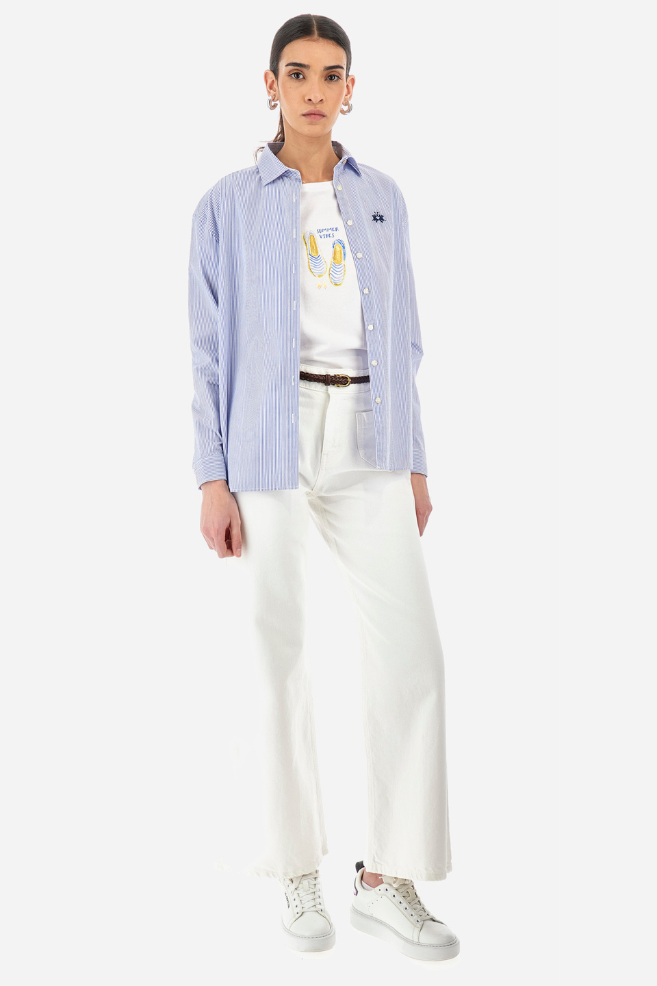 Camisa de algodón de corte recto - Yasuko | La Martina - Official Online Shop