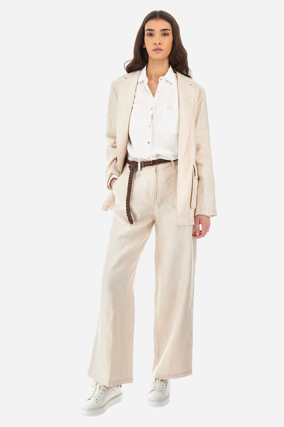 Regular-fit shirt in a linen blend - Yette | La Martina - Official Online Shop