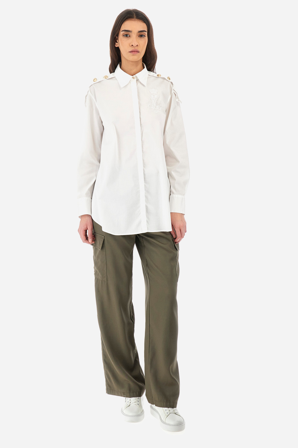 Regular-fit shirt in elasticated cotton - Yakira | La Martina - Official Online Shop