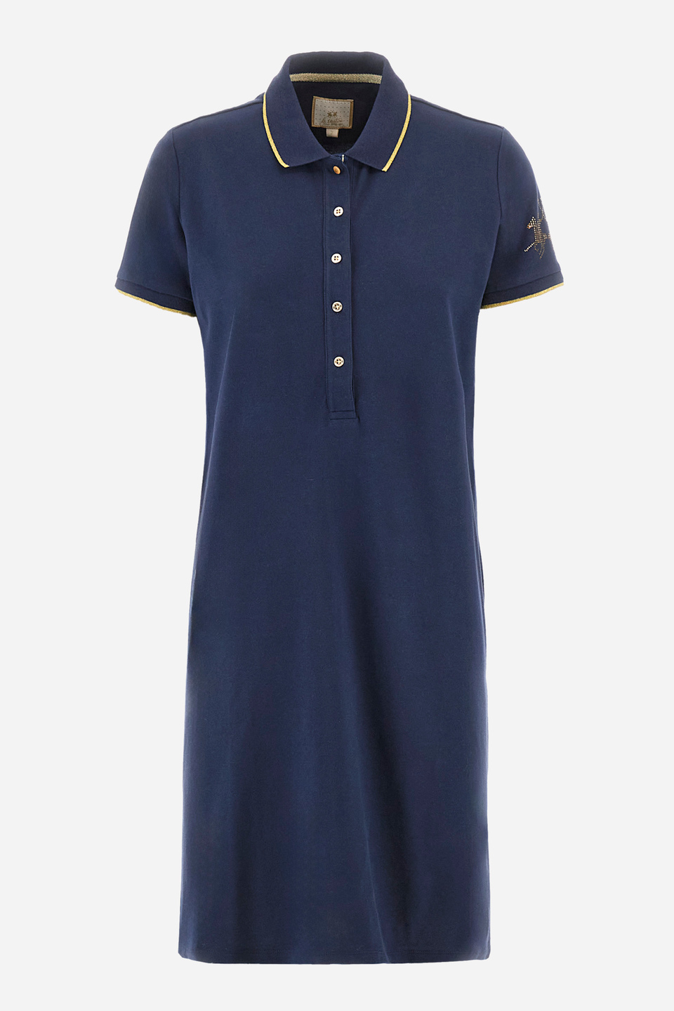 Kurzärmeliges Kleid aus Stretch-Baumwolle Regular Fit – Yashila | La Martina - Official Online Shop