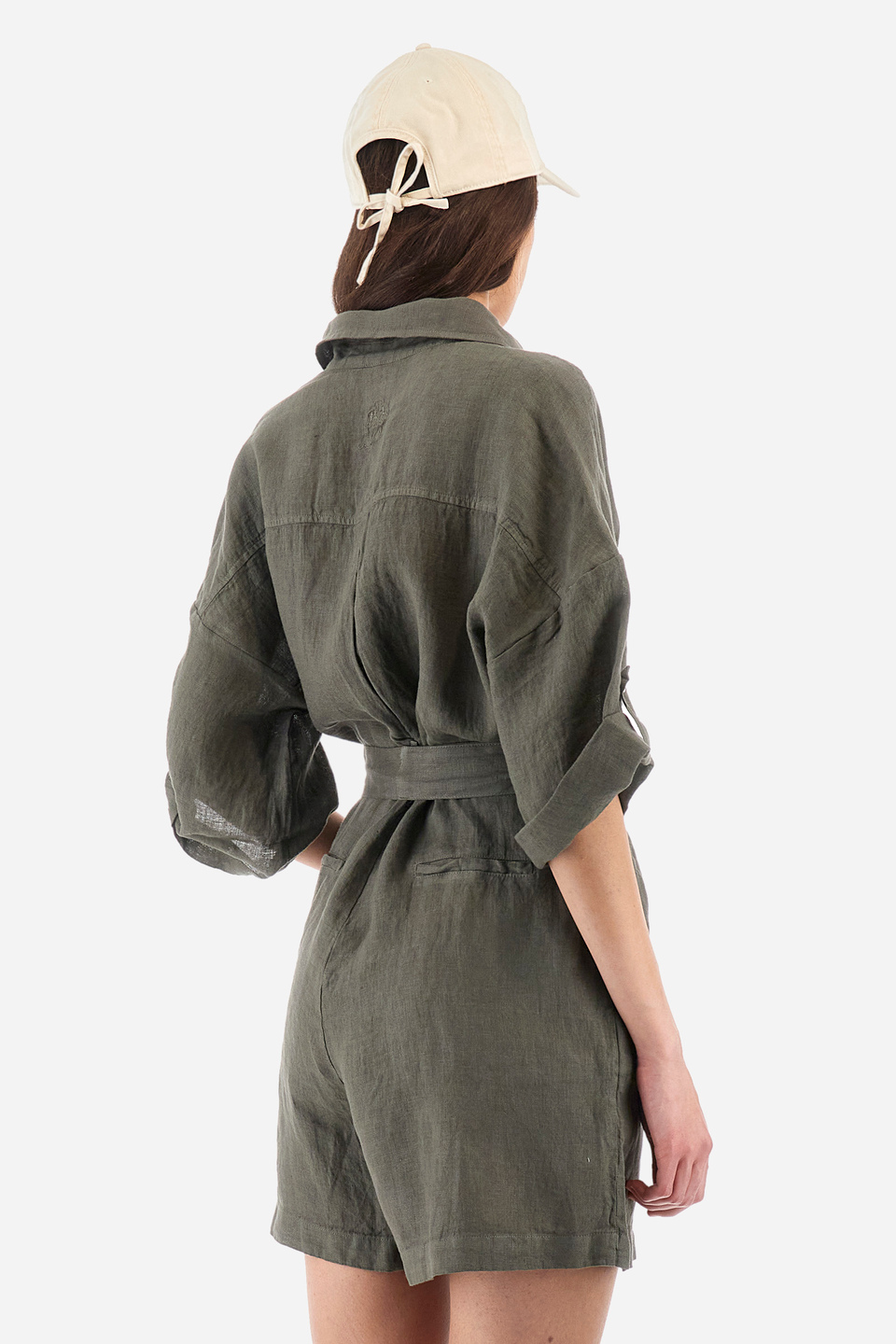 Shortsuit mit 3/4-Arm aus Leinen Regular Fit – Yacinta | La Martina - Official Online Shop