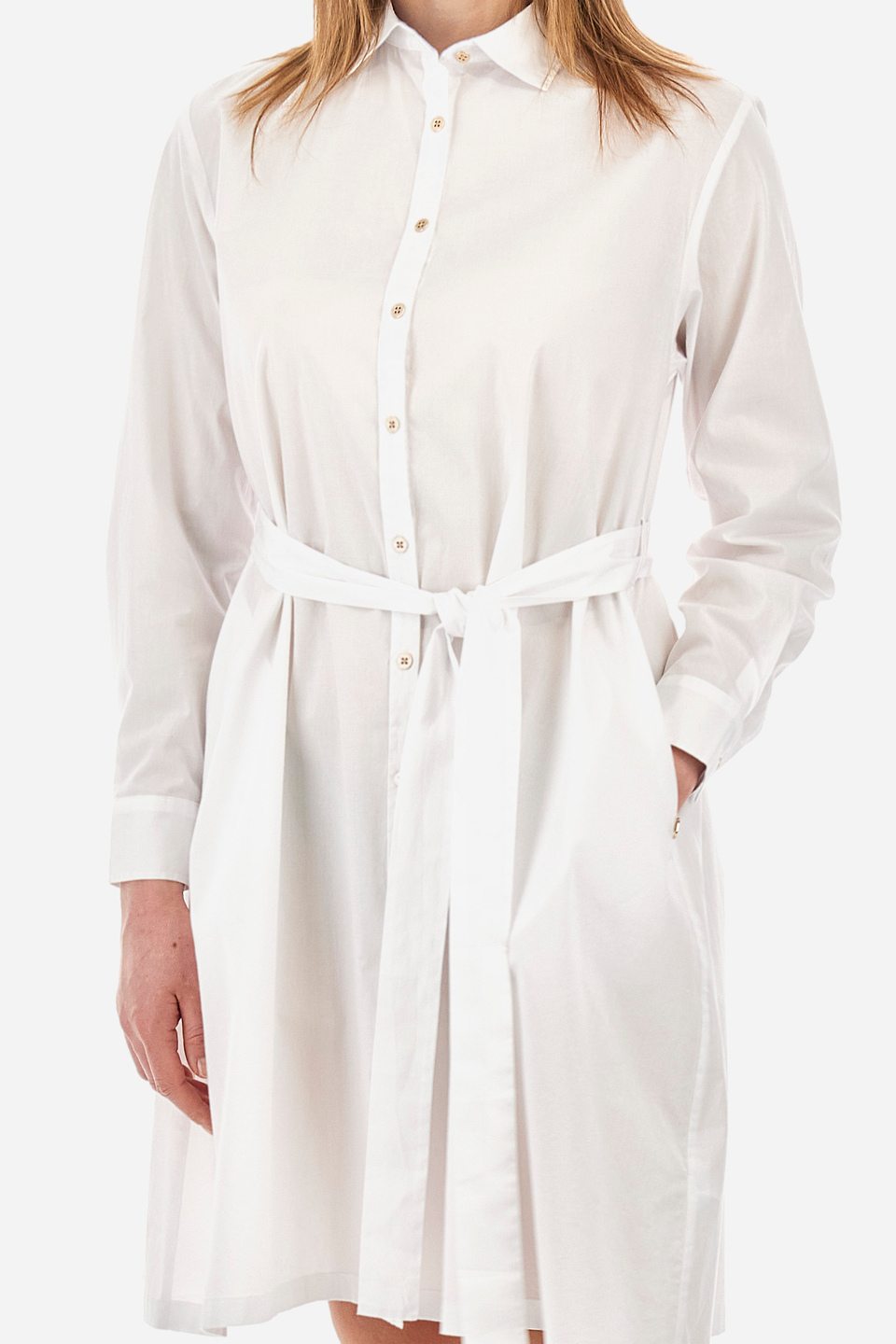 Regular-fit dress in elasticated cotton - Yaira | La Martina - Official Online Shop