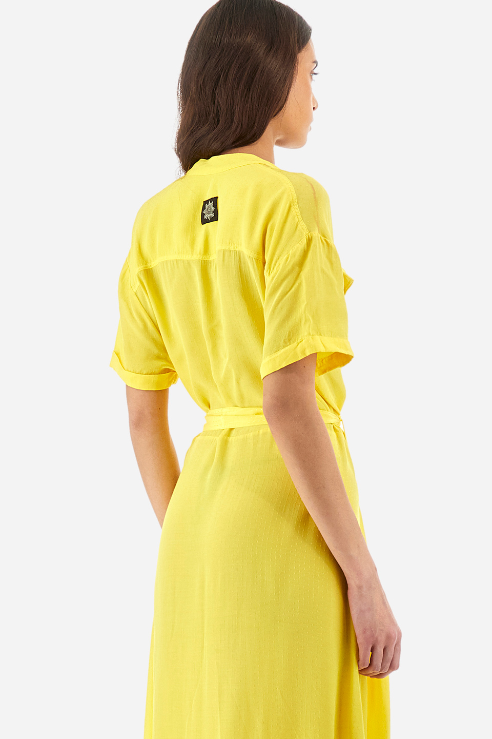 Kurzärmeliges Kleid aus Synthetikgewebe Regular Fit – Yazenia | La Martina - Official Online Shop