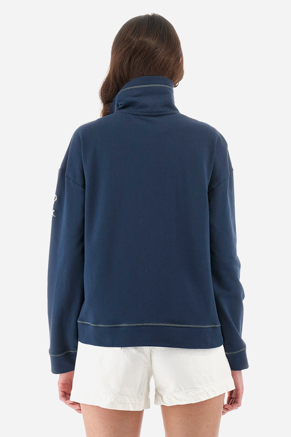 Regular-fit sweatshirt in elasticated cotton - Yasmon | La Martina - Official Online Shop
