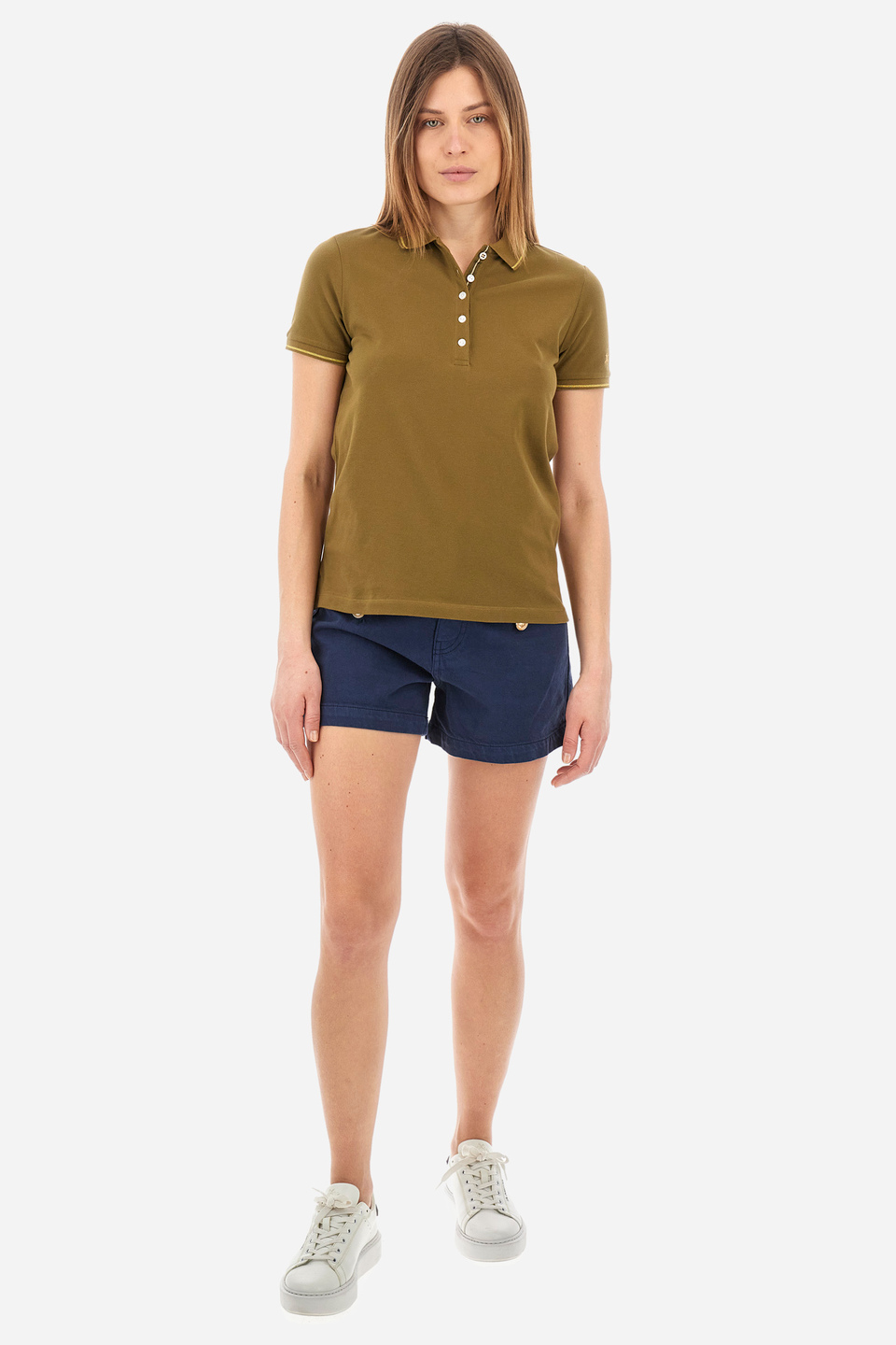 Regular-fit polo shirt in elasticated cotton - Yerina | La Martina - Official Online Shop