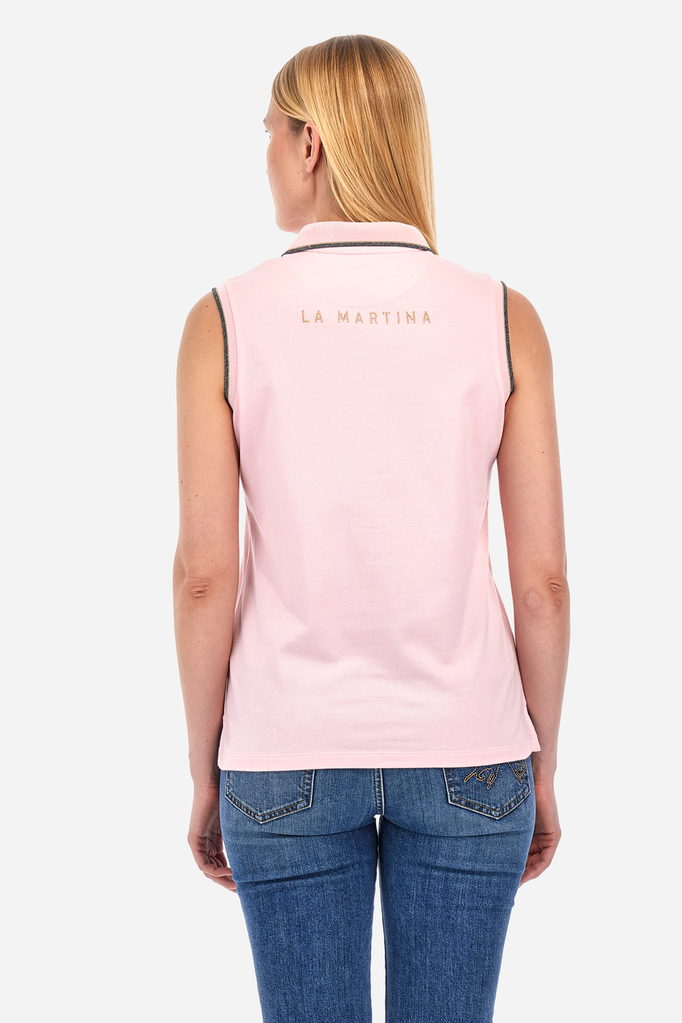 Ärmelloses Poloshirt aus Stretch-Baumwolle Regular Fit – Yessenia | La Martina - Official Online Shop