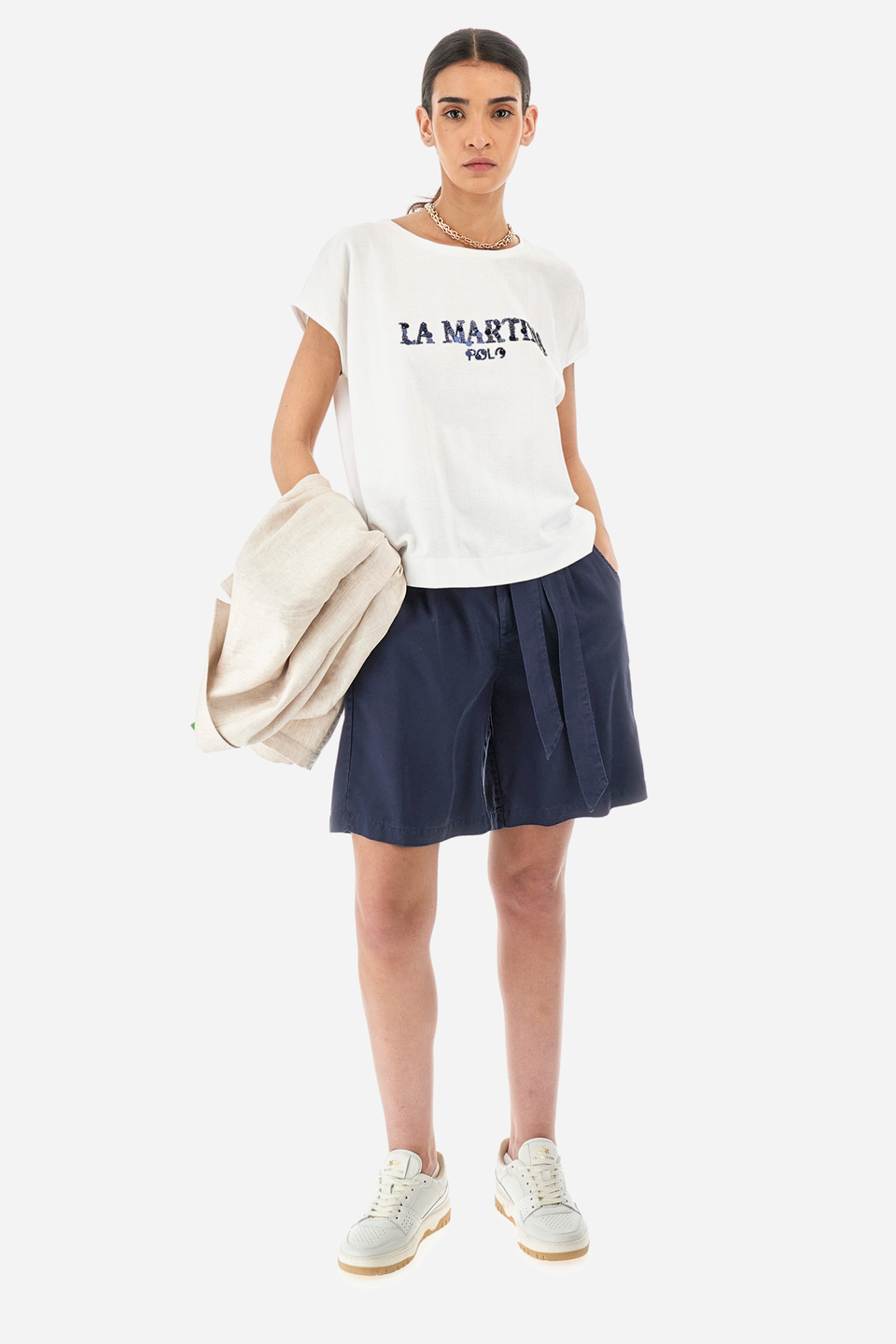 Remera de algodón de corte recto - Yennefer | La Martina - Official Online Shop