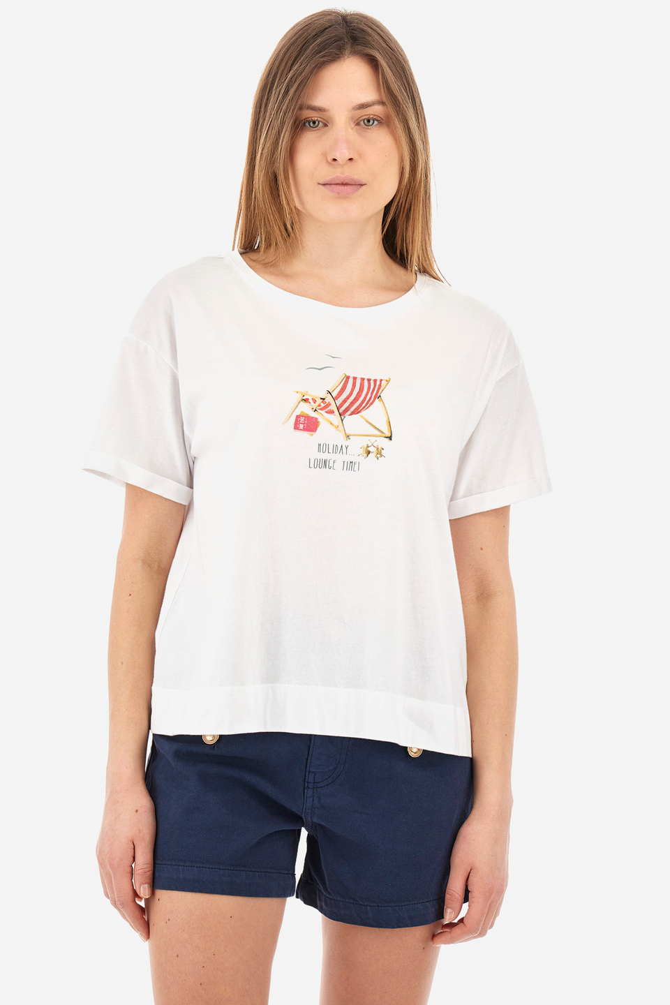 T-Shirt aus Baumwolle Regular Fit – Yashodhara | La Martina - Official Online Shop