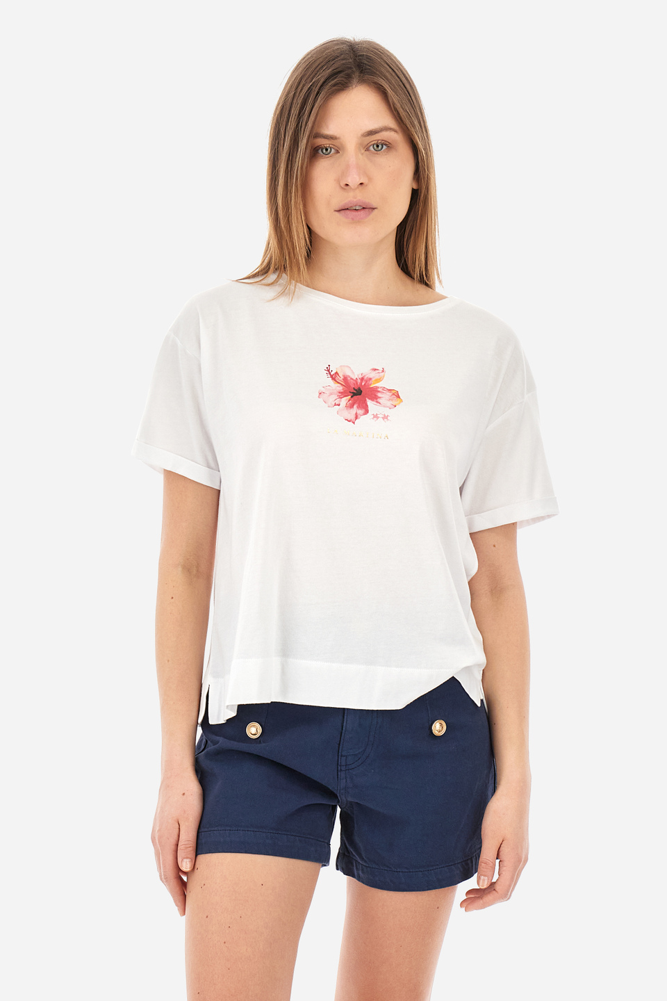 Regular-fit cotton T-shirt - Yesenia | La Martina - Official Online Shop
