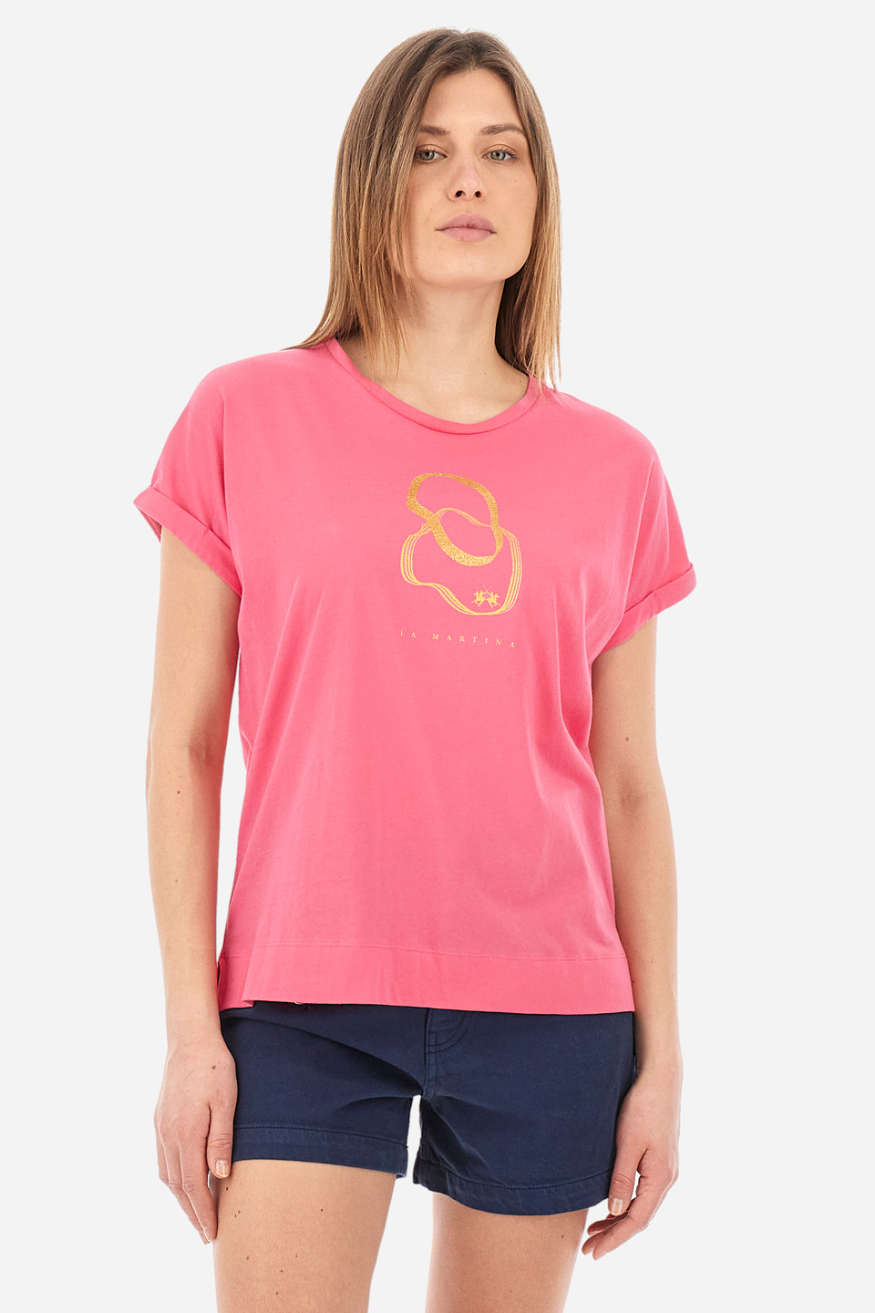 T-shirt coupe classique en coton - Yemina | La Martina - Official Online Shop