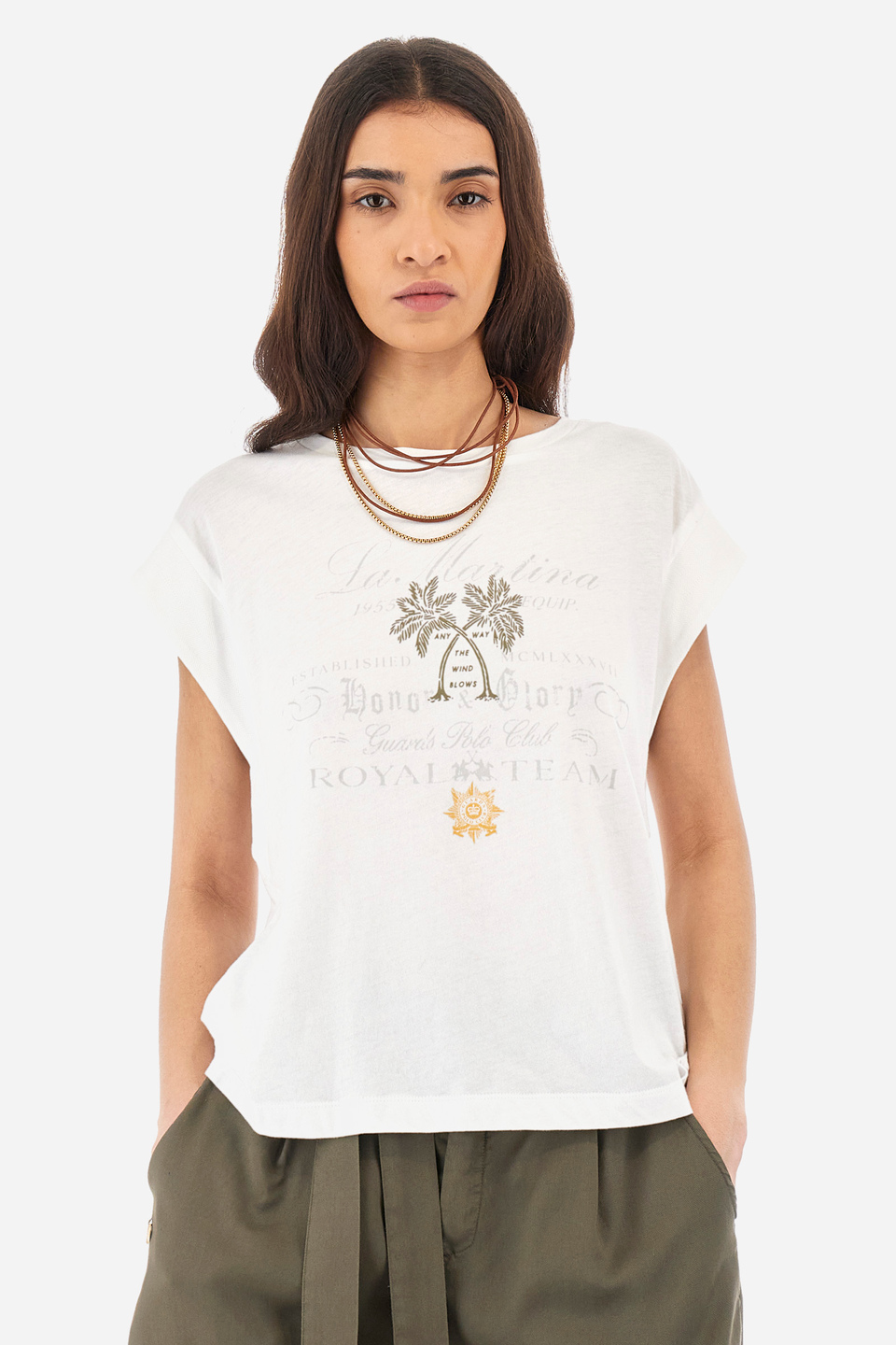 Guards regular-fit cotton T-shirt - Yajaira | La Martina - Official Online Shop