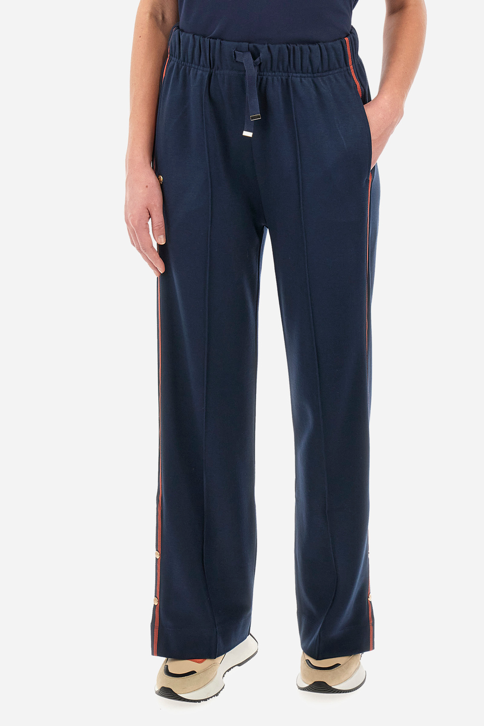 Women's regular fit trousers in a sweat fabric - Yamila | La Martina - Official Online Shop