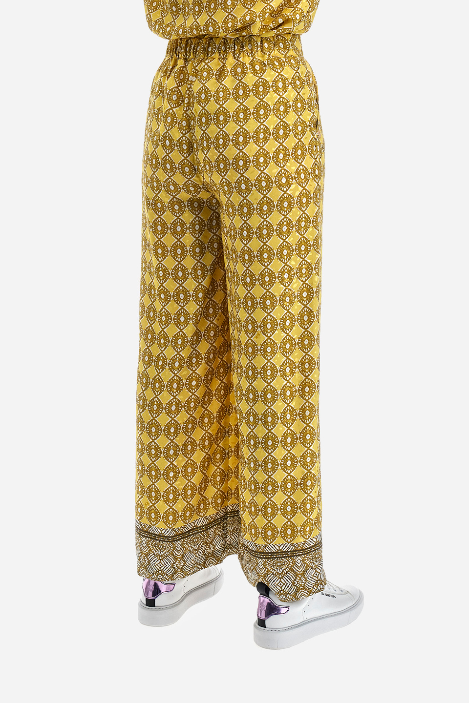 Regular-fit palazzo trousers in a synthetic fabric - Yettie | La Martina - Official Online Shop
