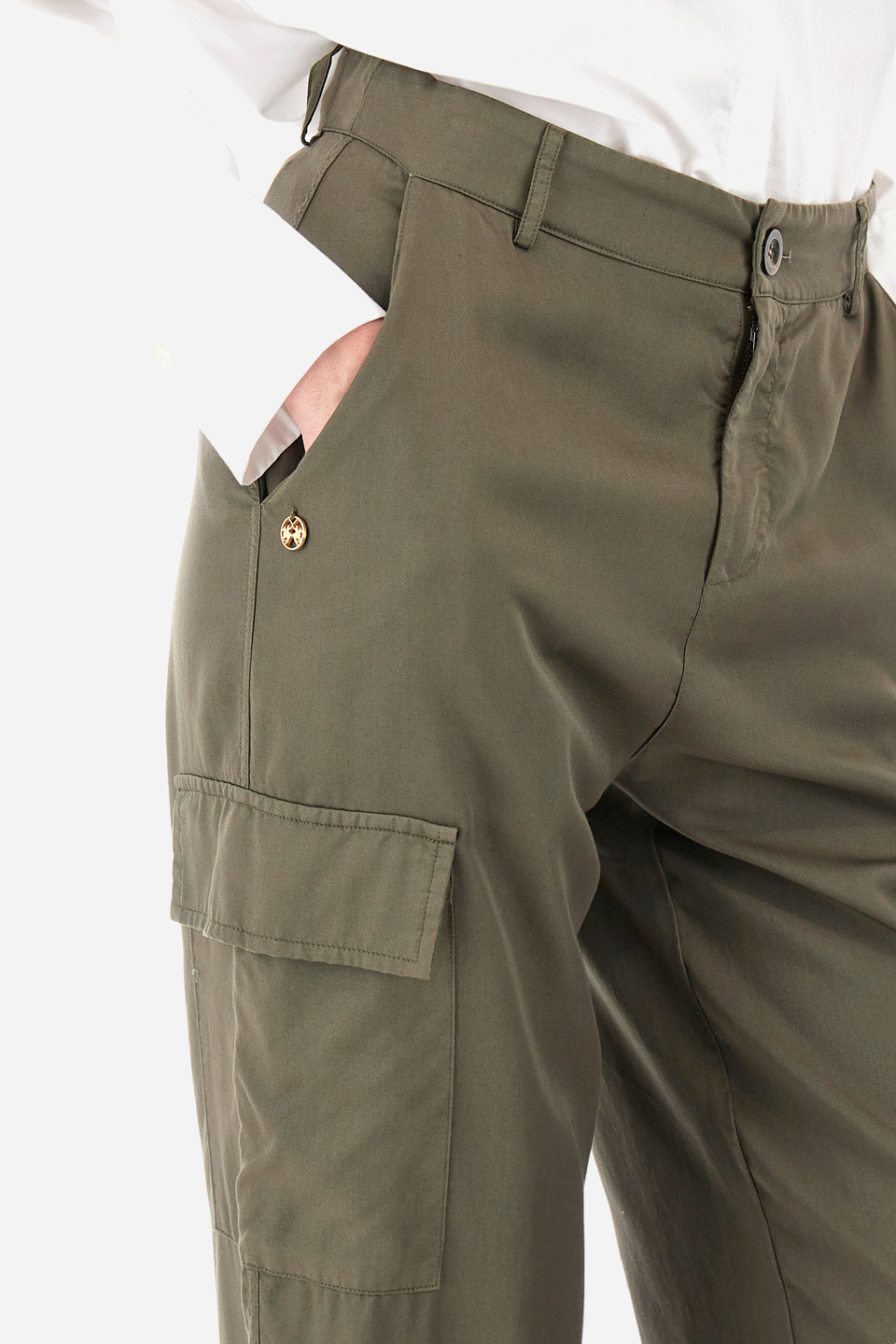 Regular-fit cargo trousers in an eco-friendly fabric - Yasmine | La Martina - Official Online Shop