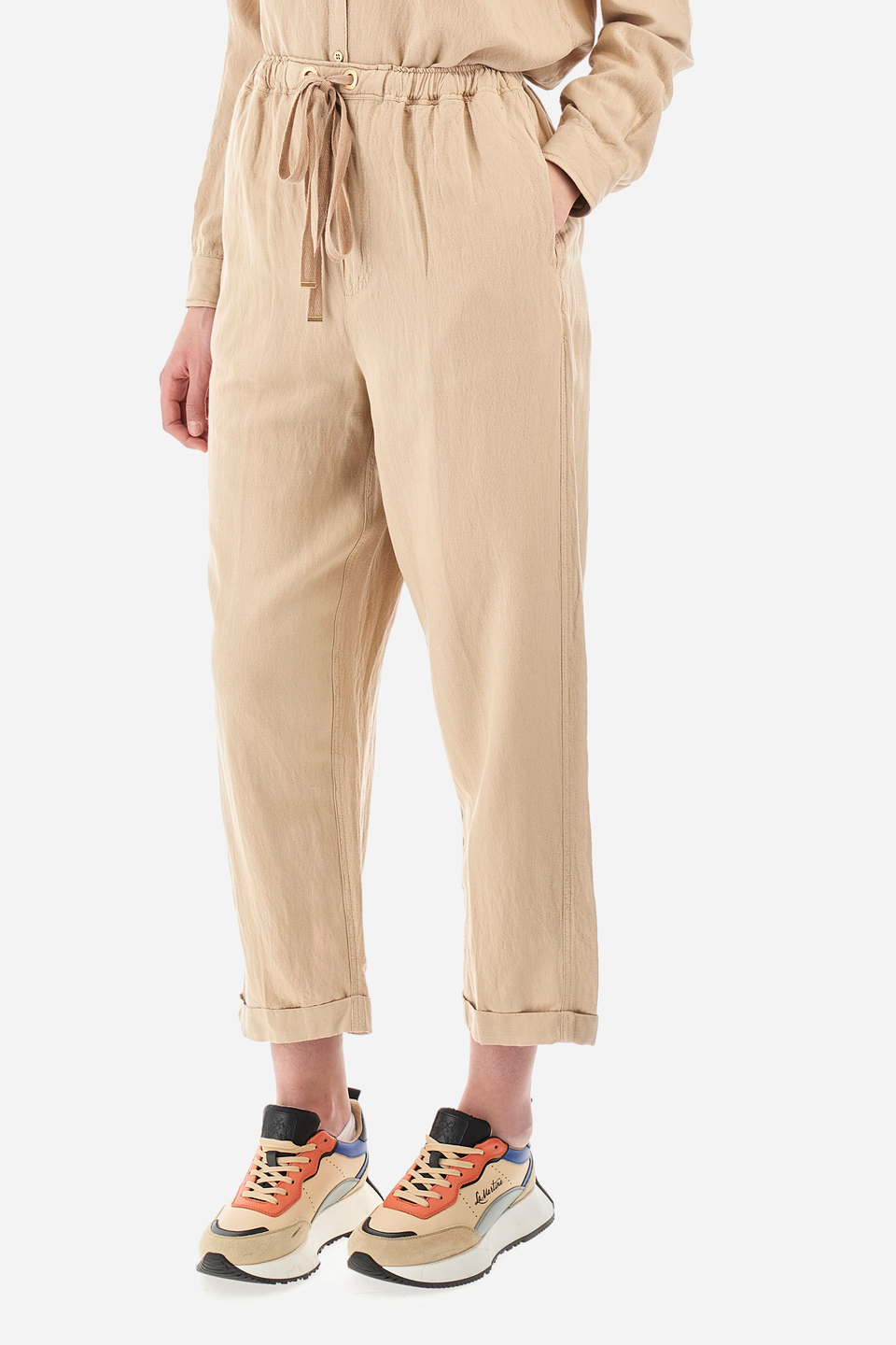 Regular-fit trousers in a linen blend - Yelisabeta Tidal Foam La